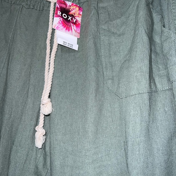 New Roxy Oceanside Pants Drawstring Pull On Olive Green Women's Size XL NWT - Picture 4 of 10
